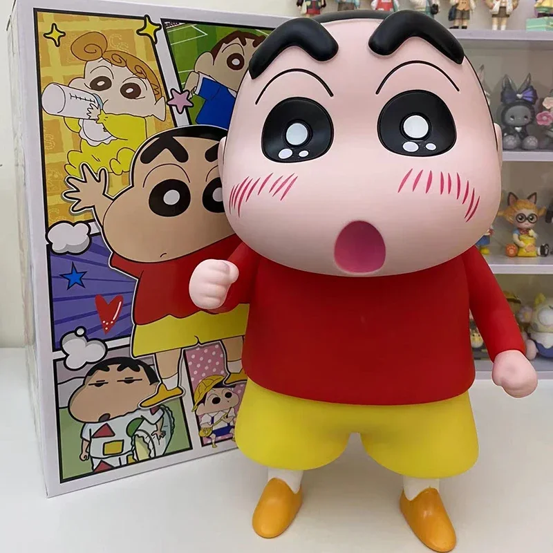 Crayon Shin-Chan Anime Action Figure Toys, Coleção Manga Boneca, Modelo de Ornamentos, Presente para Crianças, 42cm