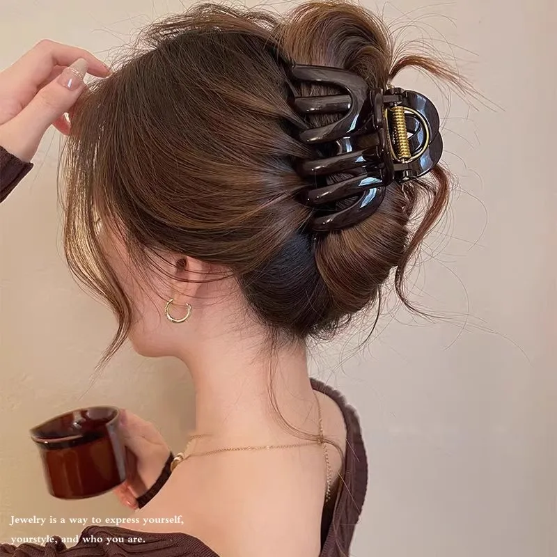 Nieuw ontwerp Hoogwaardige pompoen haarklauwclip voor vrouwen Zoet haarornament Terug Lang haar Hold Hoofdband Haarspeld Haaraccessoires