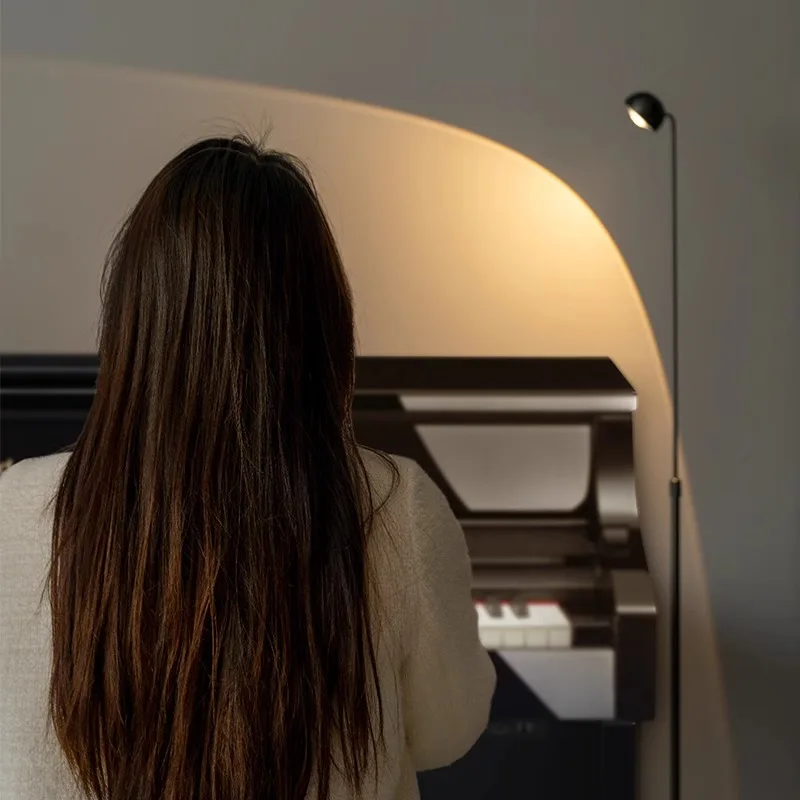 Zwart Rood Moderne Hoge Staande Lamp Led Vloerlamp, Touch Control In Hoogte Verstelbare Woonkamer Bank Home decor Verlichtingsarmaturen.