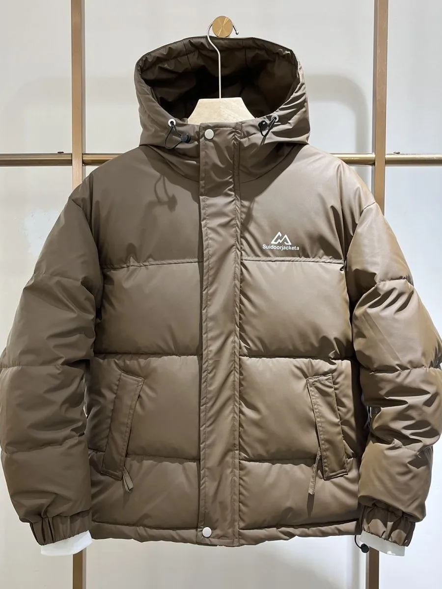 

Men's Hooded Cotton Jaet Loose Casual Thiened Faionable Warm Versatile Sli Winter New Arrival Casual Wear