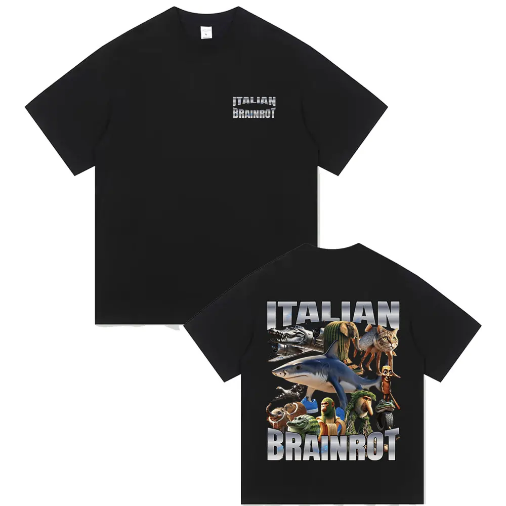 

Italian Brainrot Tralalero Tralala Tung Tung Tung Sahur Bombardiro Crocodilo Funny Meme T Shirt Men Women Casual Humor T-shirts