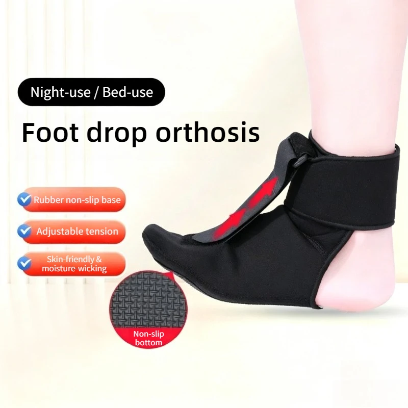 Orthèse antidérapante en caoutchouc pour pied tombant, confortable, respectueuse de la peau, avec bande de résistance réglable pour la cheville, fournitures de rééducation durables