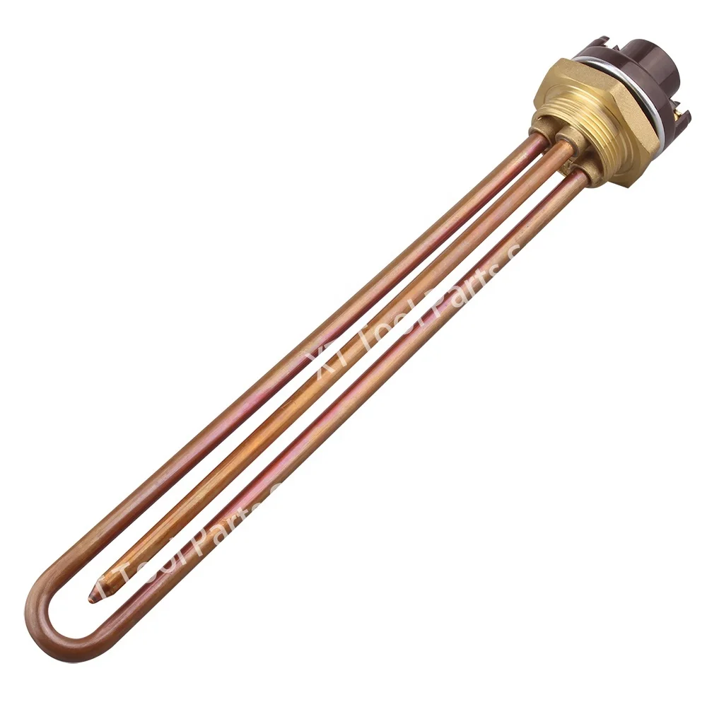 Custom electric industrial water heater components U-shaped tubular immersion heater components with probe tube thermostat