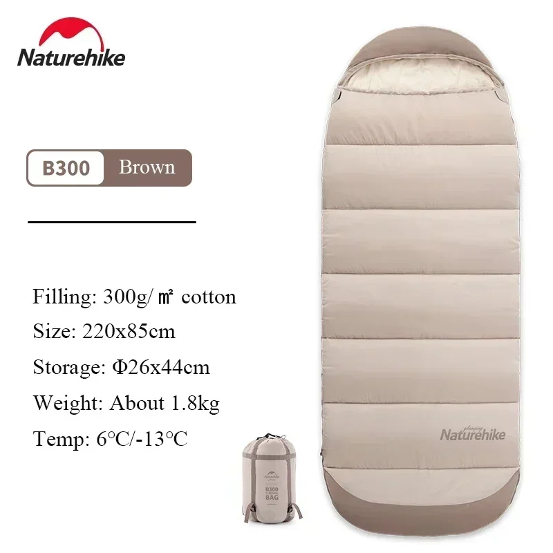 Naturehike 2024 Outdoor Sleeping Bag Feeder Chunhui Sleeping Bag Adult Tent Camping Outdoor Autumn and Winter Thick Down Cotton