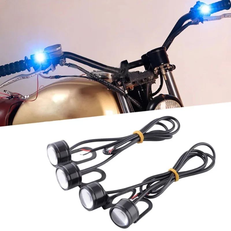 2Pcs Motorcycle Eagle Eye Light 12V Daytime Running Light Eye LED Light Reverse Backup Strobe Flash Eagle Lamp