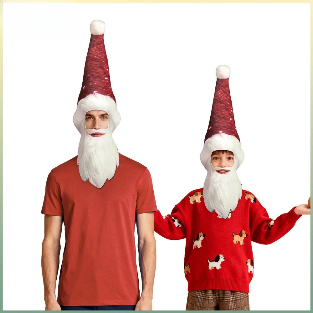 

Рождественский карнавальный костюм Санта-Клауса, большая борода, шляпа старика, праздничная тематическая вечеринка, реквизит для ролевых игр, наряды для взрослых и детей
