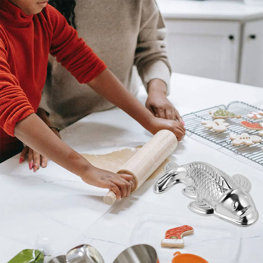 

Koi Fish Mold Aluminum Alloy Baking Tools Cake Chocolate Fondant Molds Versatile Use Creative Design Material Nonstick