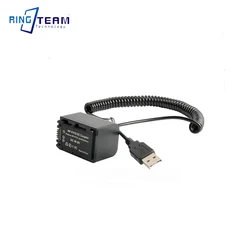 Coiled Cable USB to NP-F NP-FV70 NP-FV90 FV100 FV30 FV40 FV50 Dummy Battery for Sony DVD SR HC Serial Cameras & Light & Monitor