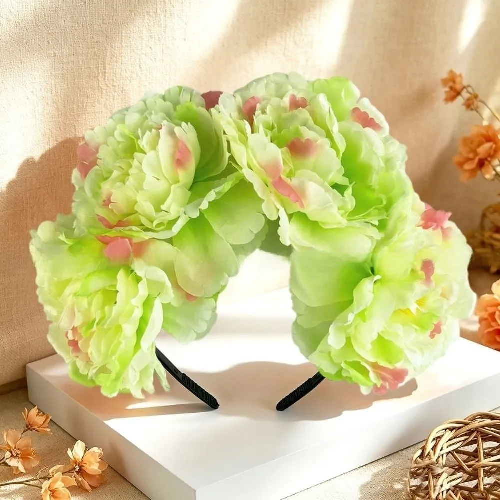 Simulated Flower Floral Garland Headband Gorgeous Design Romantic Style Artificial Flower Crown Rose Headpiece Elegant