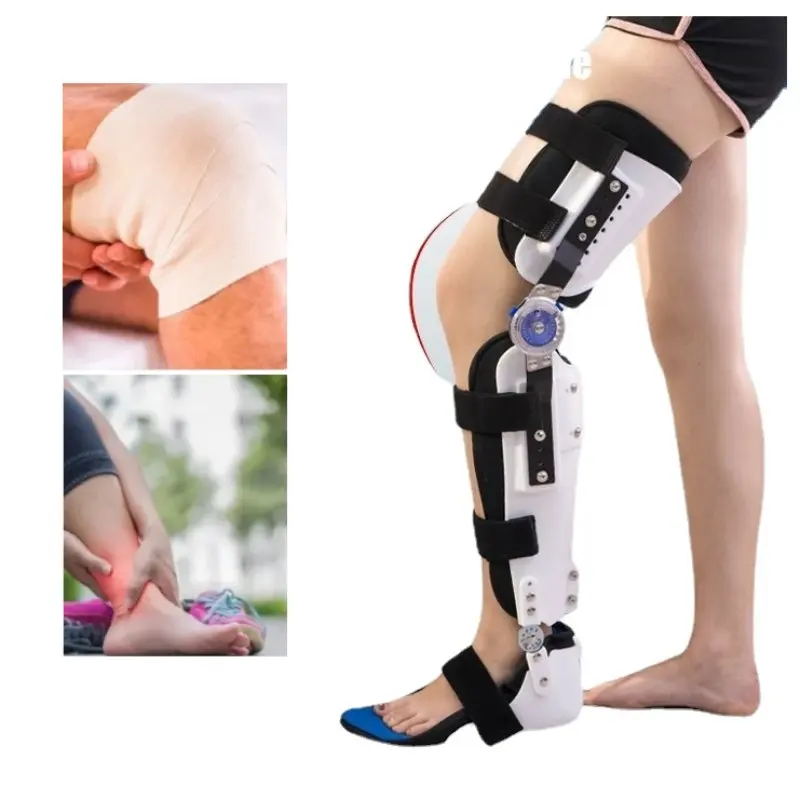 Adjustable Height Knee Brace Knee Ankle Foot Orthosis Brace Thigh Knee Joint Foot Ligament Injury Protector Support Fixator