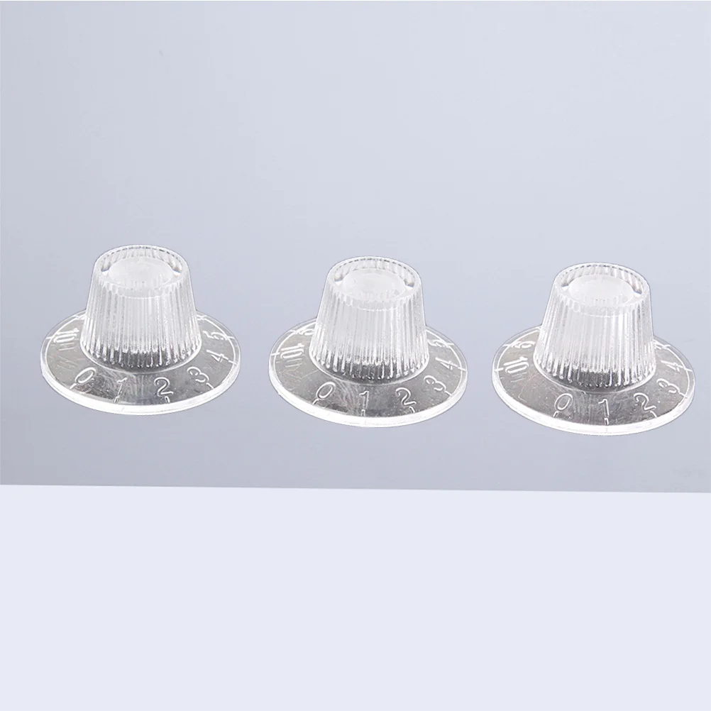 

3Pcs Guitar Knobs Transparent Plastic Amplifier Volume Tone Control Replacement for Electric Guitar Bass Accessories