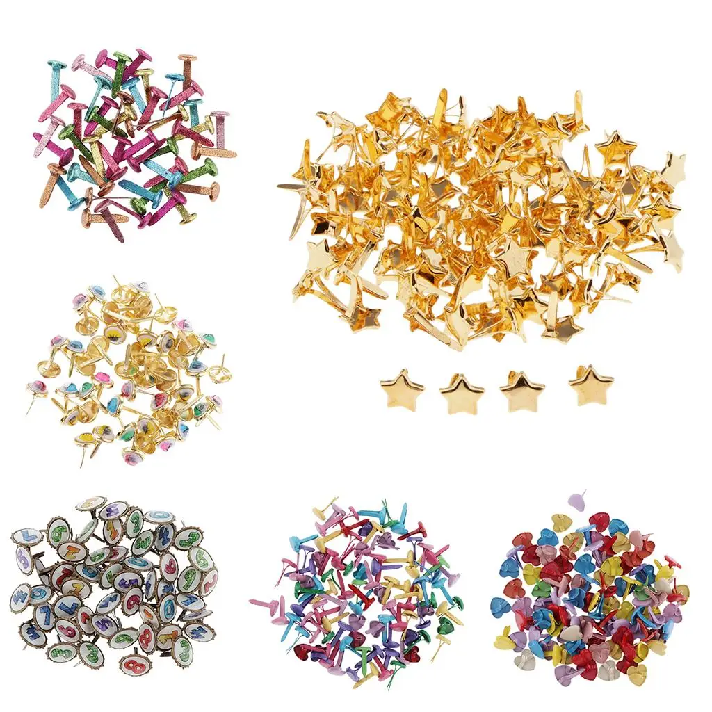 Decorative Brads for Scrapbooking Small 3.5mm Metal Split Pins Pastel Paper Fasteners for DIY Crafts Christmas Decor