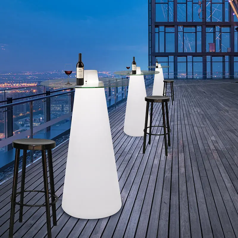 Illuminated Slide Peak Cocktail Table D70x80cm White With Internal Light Remote And Covers For Peak Table  Glass Tops Riq-T80