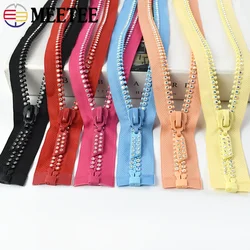 Meetee 1/2/5Pcs 60cm Rhinestone Resin Zipper Open-End Decor Zippers for Sewing Bag Clothes Jacket Garment DIY Repair Accessories