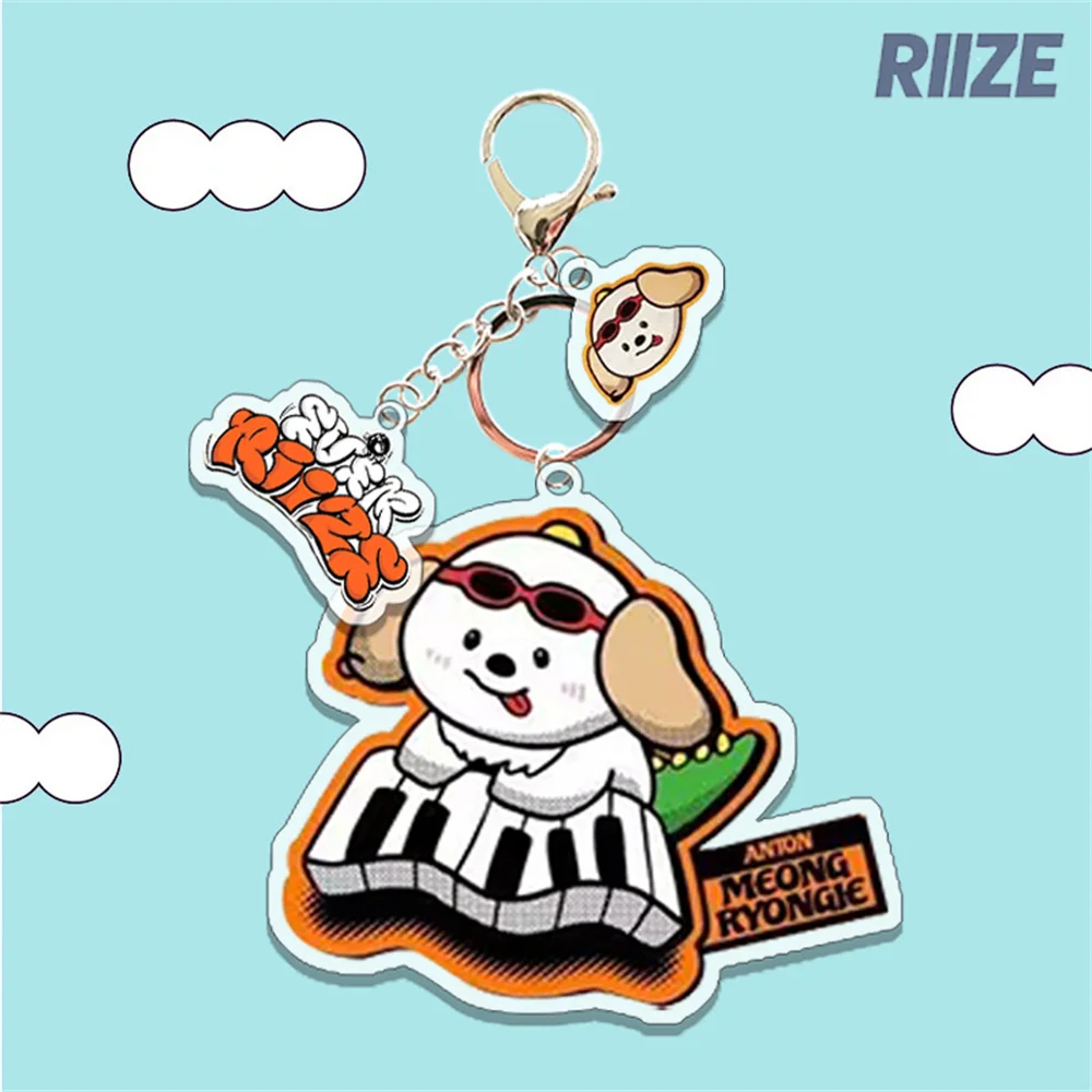 Kpop RIIZE Cartoon Cute Acrylic Keychain Backpack Pendant Keyring High Quality INS Style Key Ring SHOTARO WONBIN ANTON Fans Gift