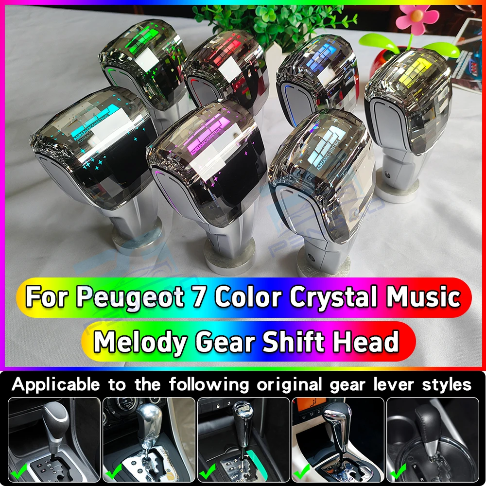 

For peugeot 307 207 308 407 607 RCZ 206 408 2008 308 3008 for citroen c5 c2 gear shift knobs upgrade led crystal gear lever