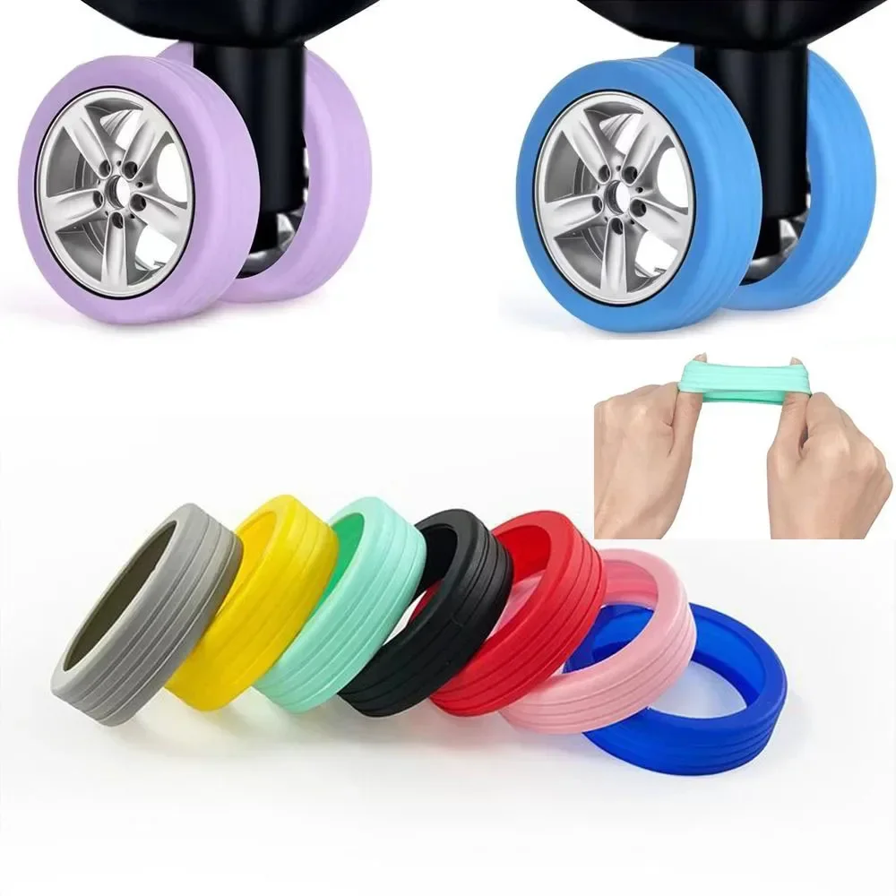 8PCS Travel Luggage Roller Rubber Cover Silent Trolley Wheel Accessory Protective Cover Suitable for Dualwheel Luggage