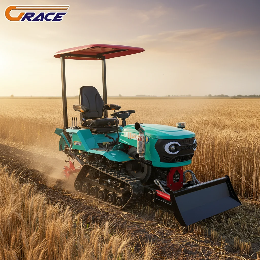 

Customize Small Crawler Tractor 4WD Diesel Powered For Orchard Paddy Field Garden
