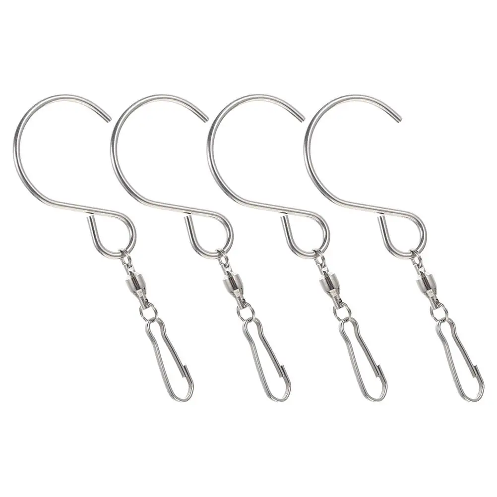 Stainless Steel Swivel Hooks 4Pcs Rotating S Hooks for Bird Feeders Lanterns Tree Hanging Garden Decor