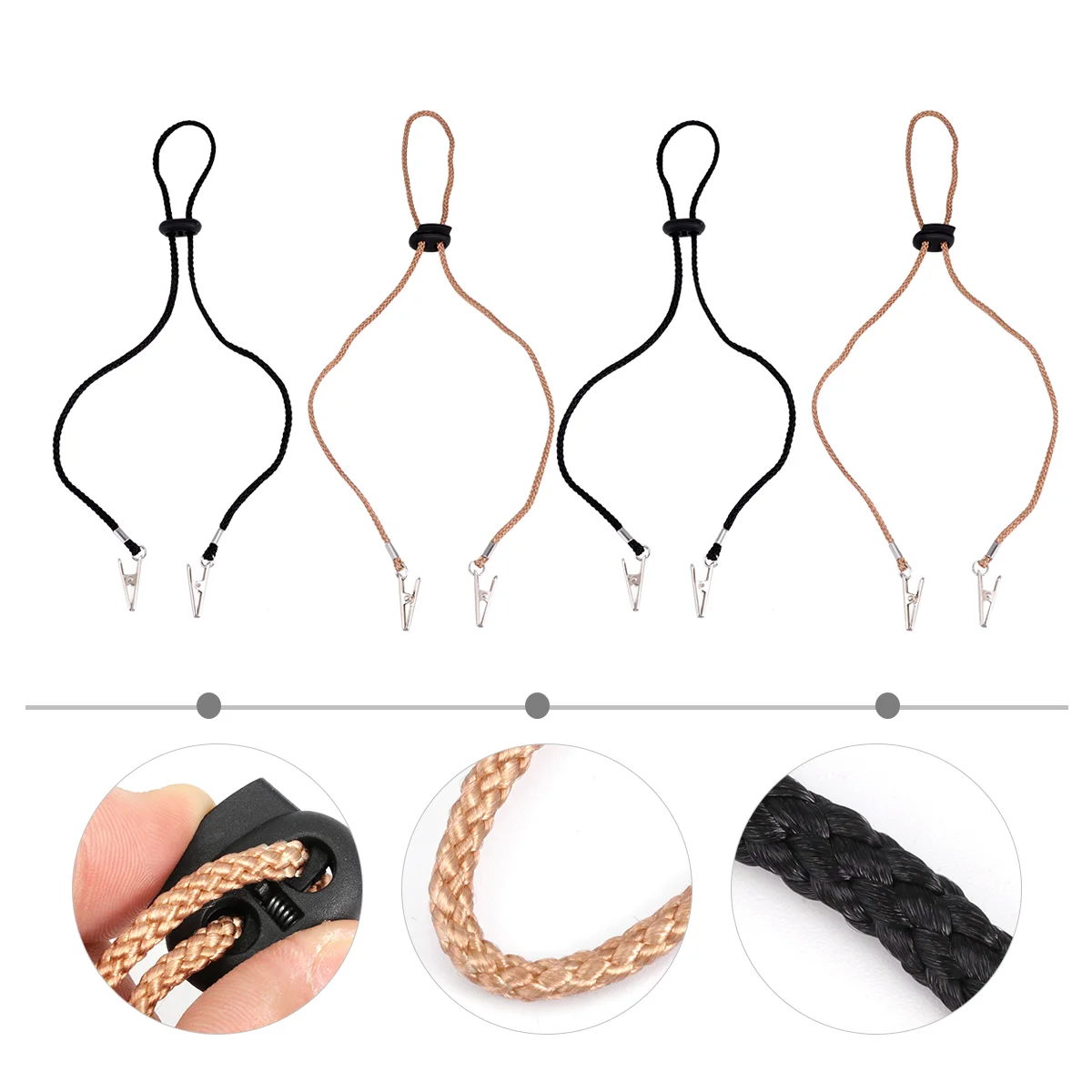 4 Pcs Napkin Holder Chain Cord Bib Clips Bibs Dentists Neck Strap Kitchen Supplies Lanyard