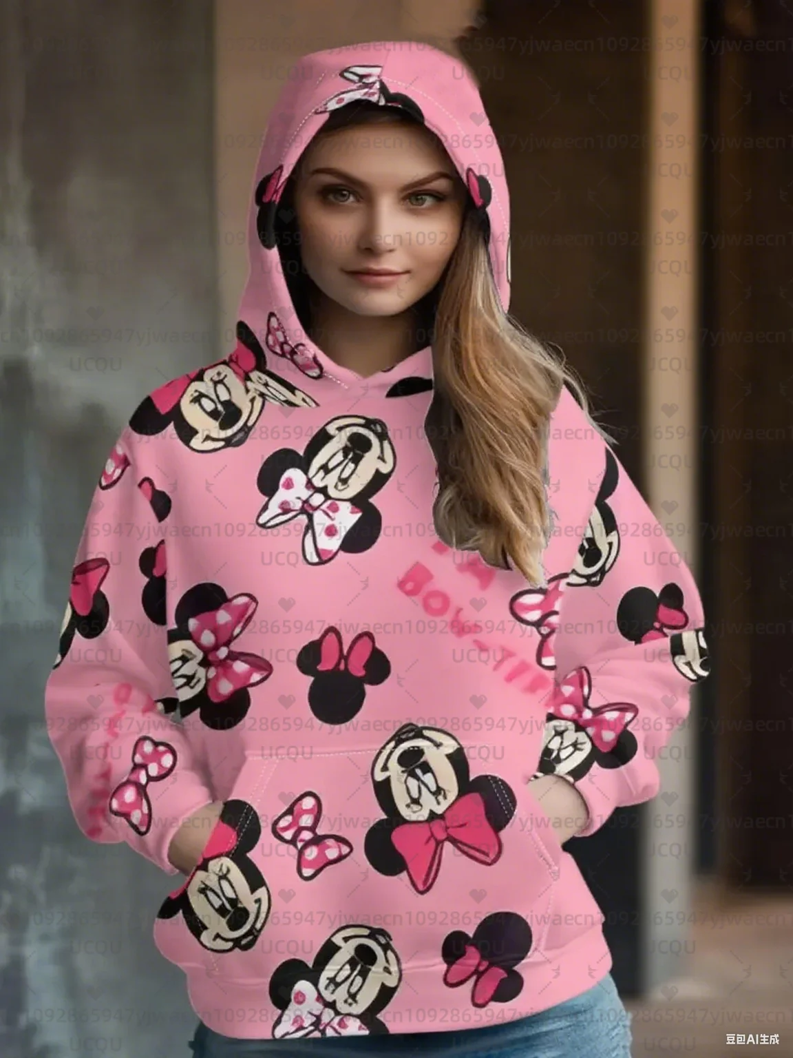 Sudadera informal con estampado 3D de color azul y rosa, Sudadera con capucha de dibujos animados de Mickey Mouse, sudaderas con capucha gráficas para hombres y mujeres