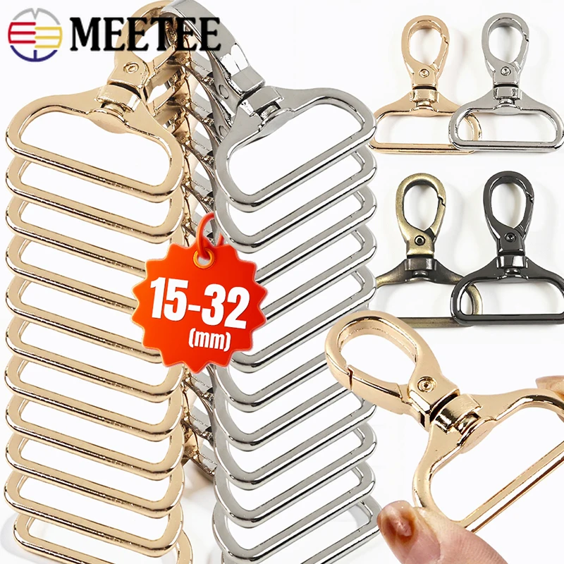 

10Pcs 15-32mm Metal Buckles Keychain Bag Strap Swivel Lobster Buckles Pet Collar Carabiner Clips Snap Hook DIY Bags Accessories