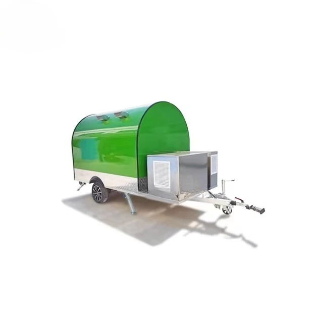 High Quality Custom Aluminum Fiberglass Mobile Catering Vehicle Street Vending Cart Commercial Cooking Equipment Food Truck