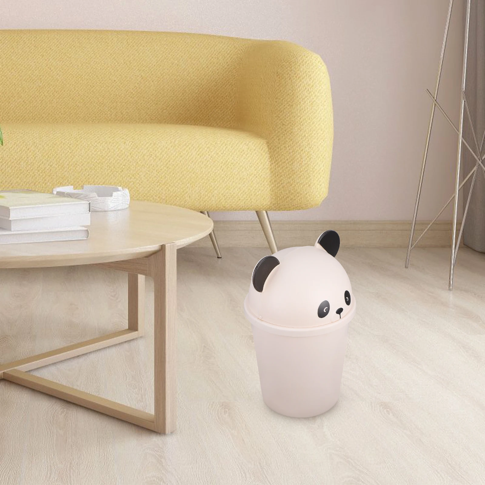 

Panda Trash Can Trashcan for Your Kitchen Outdoor Bedroom with Lid Mini Garbage Cans Plastic Office Small