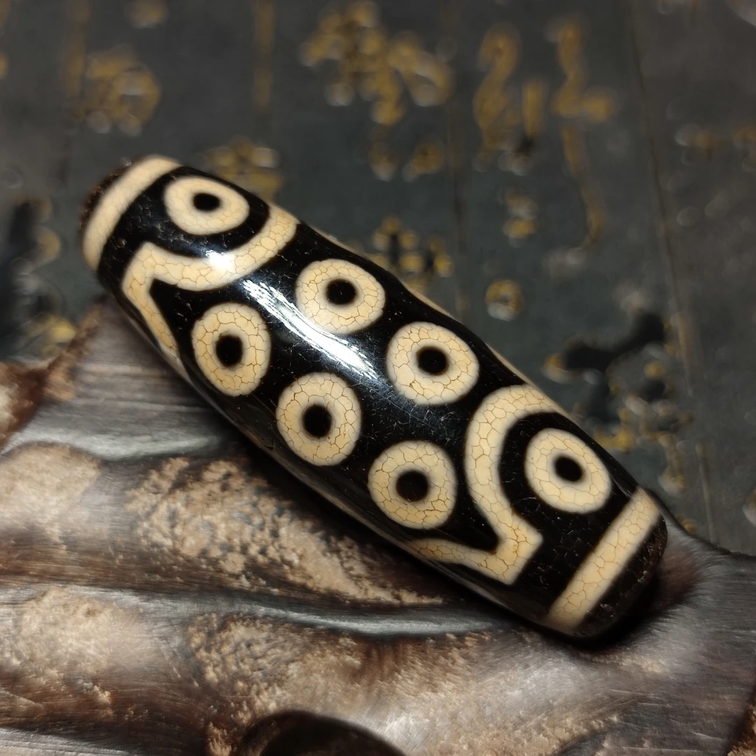 

Tibetan 21 Eye Totem Dzi Beads 56*19mm Black/White Mirror Dragon Agate Beads Men's&Women's Jewellery Amulet Necklace Pendant