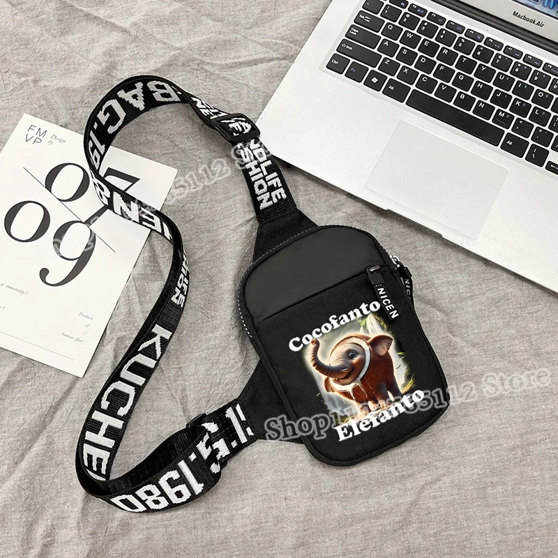 Italian Brainrot Shoulder Bag Nylon Men Casual Chest Bags Tung Tungtung Sahur Telala Funny Shark Figure Print Crossbody Packet