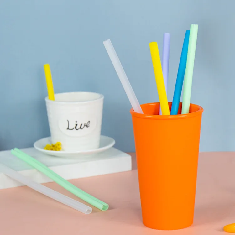 Silicone straws for milk tea, colored snap on straws, straight straws, foldable straws for children, drinking juice wholesale