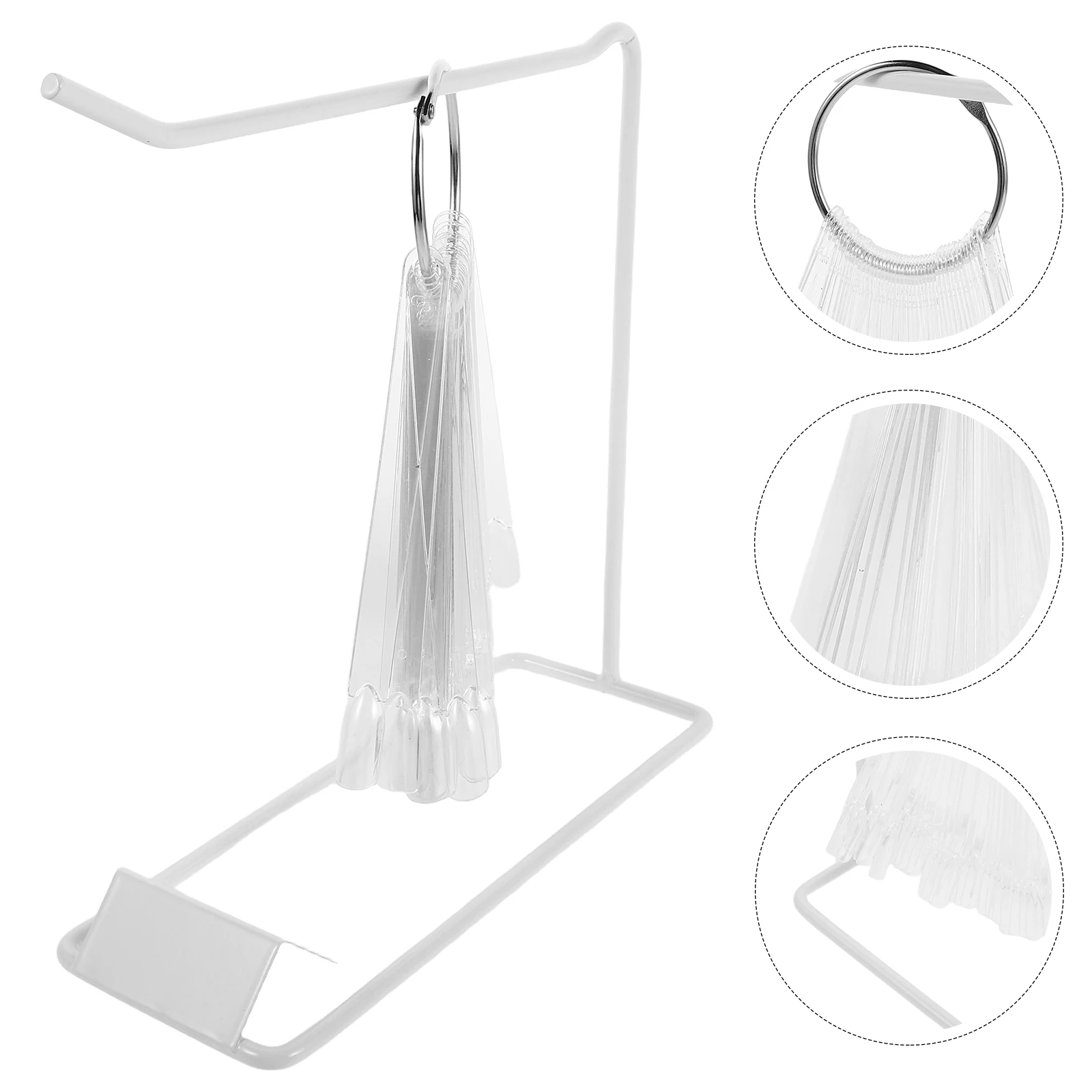 

1 set 1 Set Iron Fan Shaped False Tips Gel Polish Color Chart Sticks Transparent Sample Holder Tools For Salon