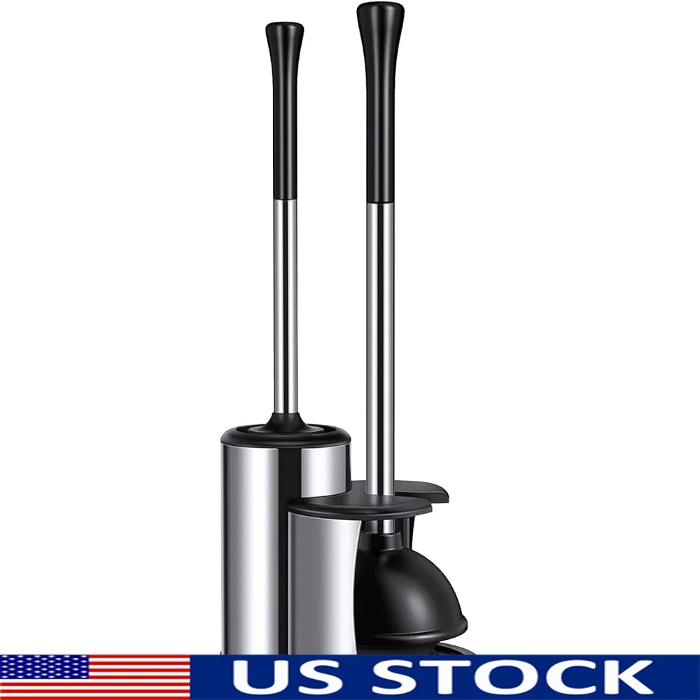 

Набор плунжеров для унитаза, комбинированный скрытый кронштейн из нержавеющей стали, прочный держатель для чистки ванной комнаты, эффективный дизайн с длинной ручкой, тяжелый