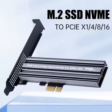 M.2 SSD NVME to PCIE 4.0 X1/X4/X8/X16 Converter Adapter with Heatsink PCI Express Expansion Card for Desktop PC