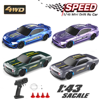2025 New Model 1:43 Full scale Mustang Drift 2.4G Four-wheel Drive RC Car High-speed Traction Mini Car Model Child Birthday Gift