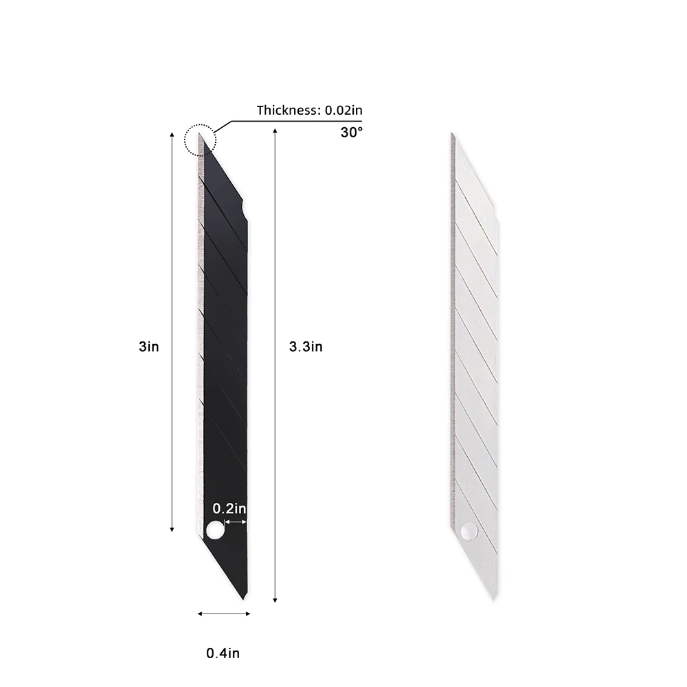 EHDIS-탄소강 교체 블레이드 30 도 스냅 오프 나이프 커터 예비 블레이드 자동차 랩 비닐 필름 절단 도구, 50/100 개