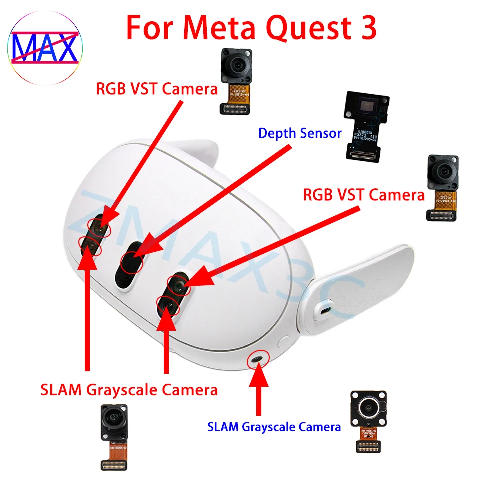 Original For Meta Quest 3 VR Headset RGB VST Recognition Camera Depth Sensor Replacement For Oculus Quest3 SLAM Grayscale Camera
