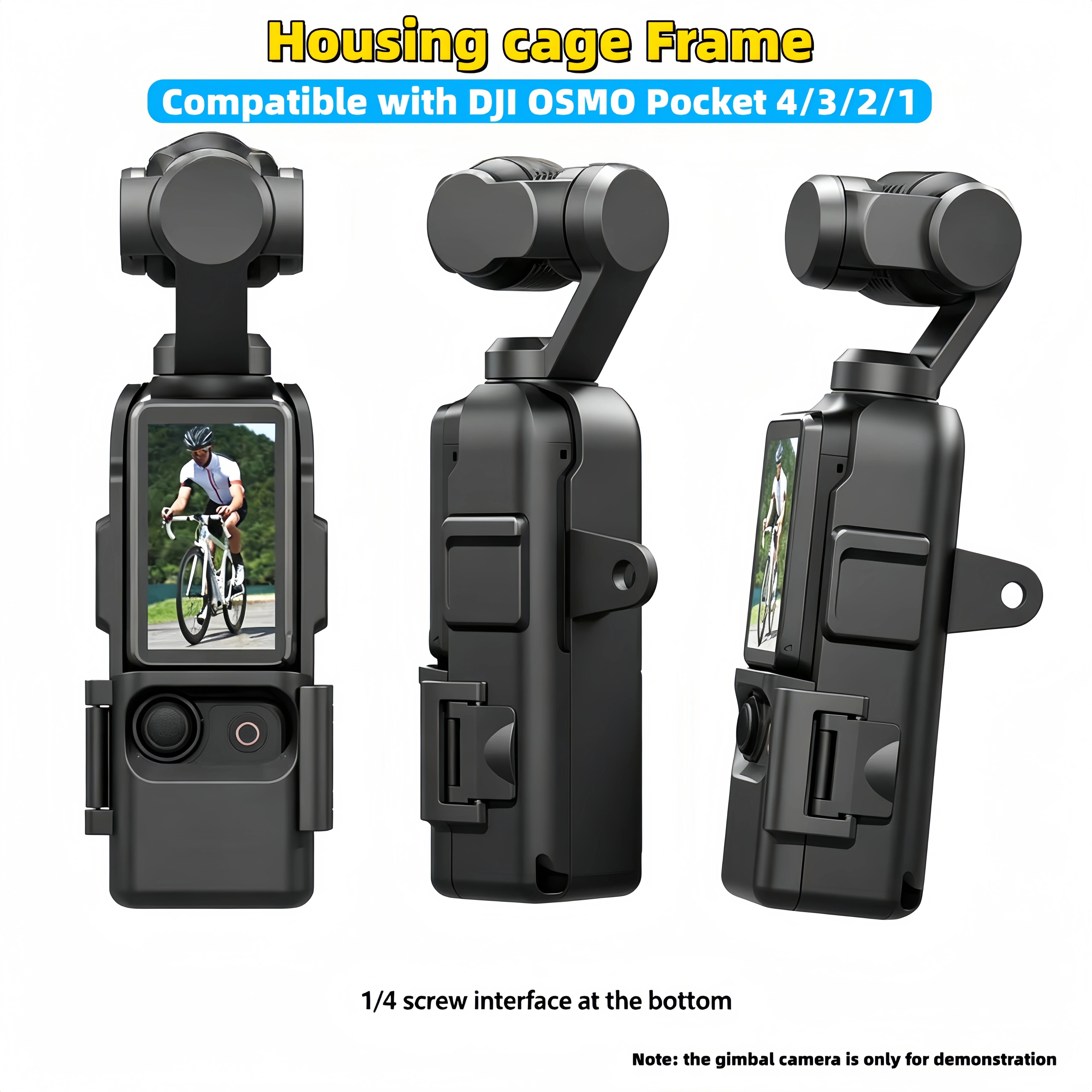 Pocket 4 Expansion Adapter Cage Housing Shell Protective Cover Bracket Frame for DJI OSMO Pocket 1/Pocket 2/Pocket 3