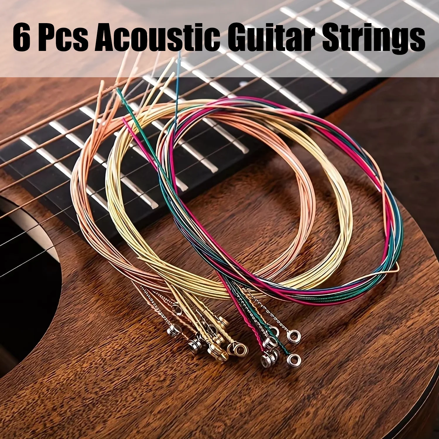 

Miwayer 6PCS ColorfulAcoustic Guitar Strings - Perfect Replacement for Acoustic Folk & Classic Guitars