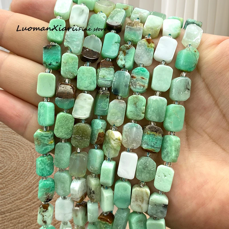 8x12 مللي متر الحجر الطبيعي الاسترالي اليشم غير النظامية مربع خام جوهرة خزر عازل للمجوهرات جعل أساور يدوية إكسسوارات جذابة