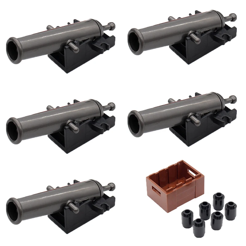 Military Medieval Cannon Building Block Battle Defensive Tower Howitzer Artillery Sandbags Model Weapons Accessorie Toy Gift F08