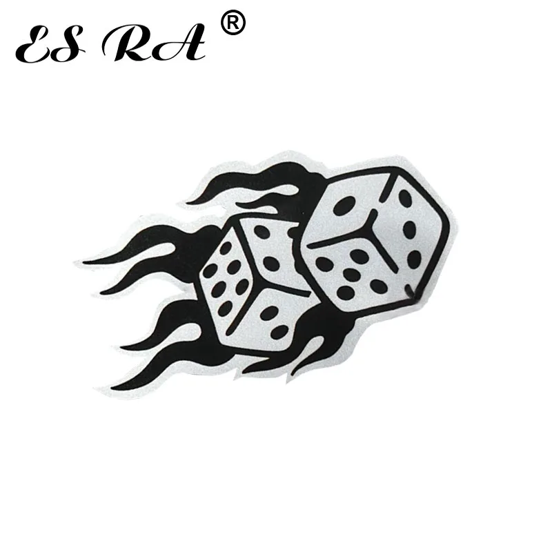 

Retro Flame Dice Reflective Stickers For Cars And Motorcycles Triangular Window Fuel Tank