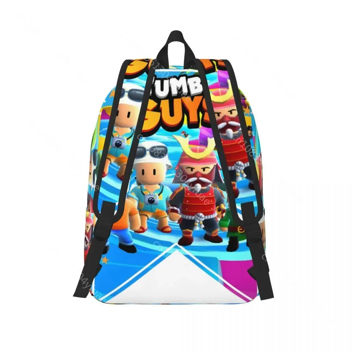 Stumble Guys Backpack Men Cartoon Print Backpacks Polyester Stylish High School Bags Daily Christmas Gift Rucksack