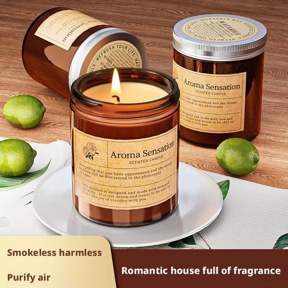 

Smokeless Aromatic Scented Candle Handmade Soybean Wax Candles Festival Wedding Birthday Party Gift Glass Cup Home Decoration
