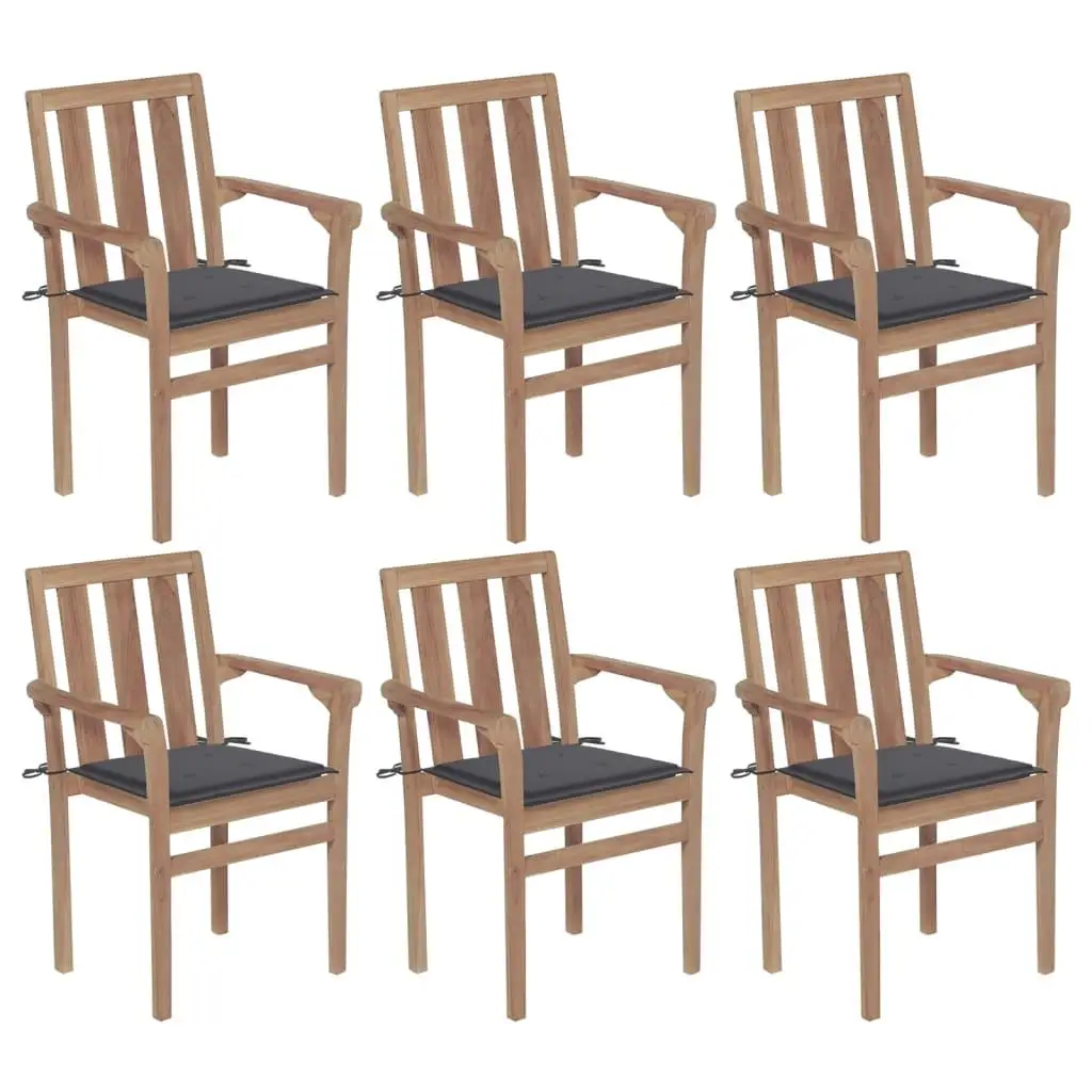 

Teak Wood Standard Stackable Chair Set of 6 Outdoor and Indoor Furniture for Dining Room and Patio