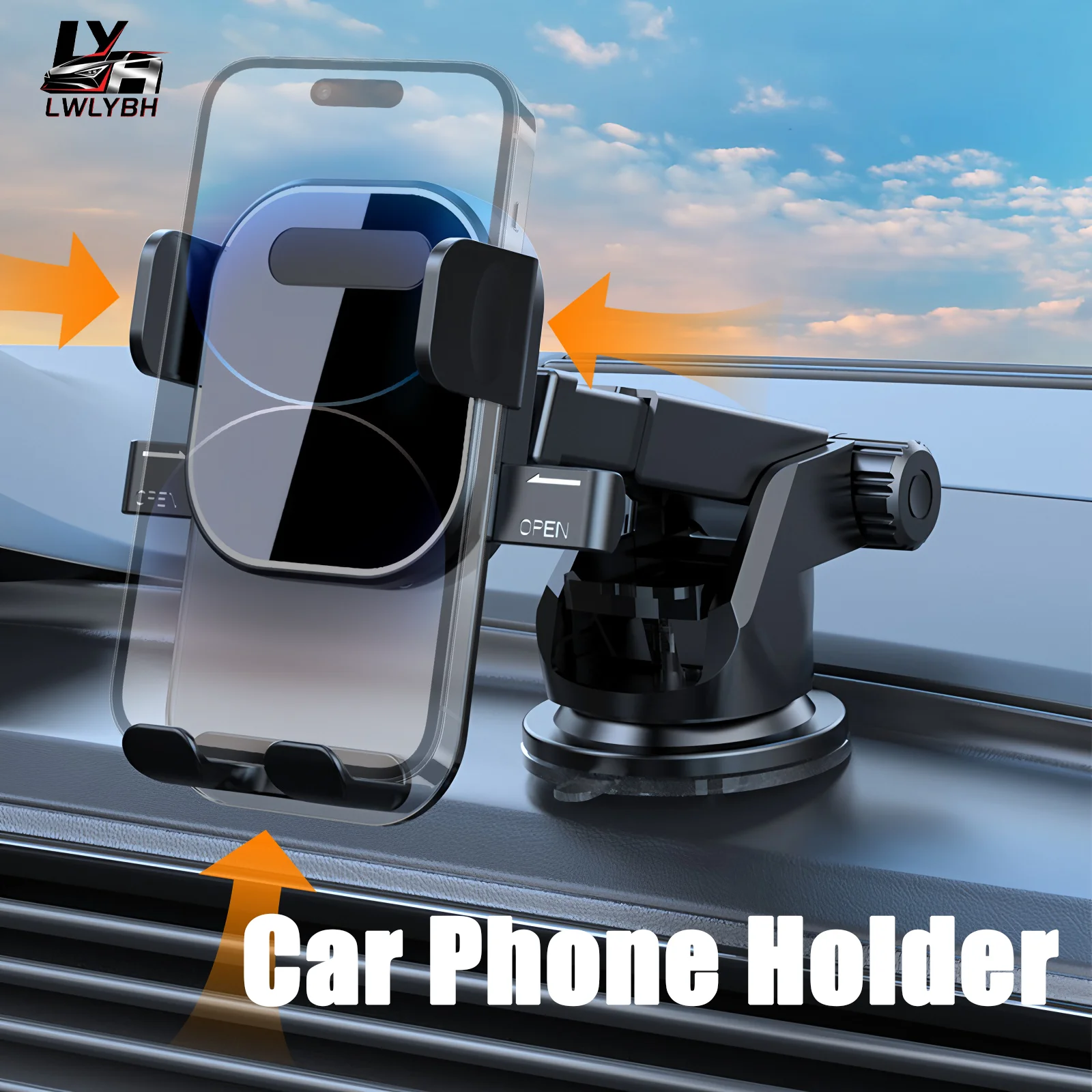 Car Phone Holder Car Mobile Cellphone Stand With Suction Cup Vehicle Phone Mount For Dashboard Automotive Support Grip Bracket
