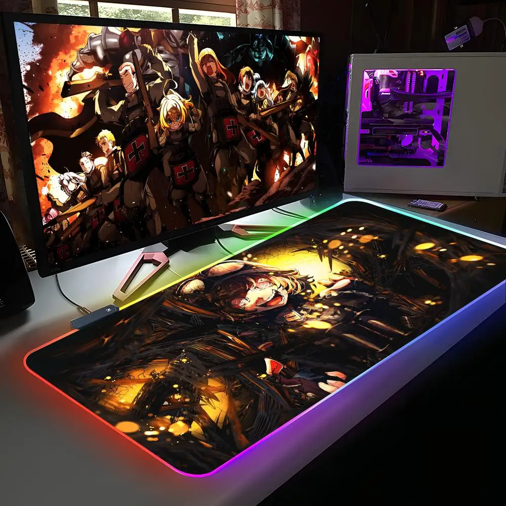 

Коврик для мыши Saga of Tanya the Evil RGB, резиновый, для компьютера и ноутбука, официальный игровой, цветной, для киберспорта, эстетичный, модный, роскошный коврик