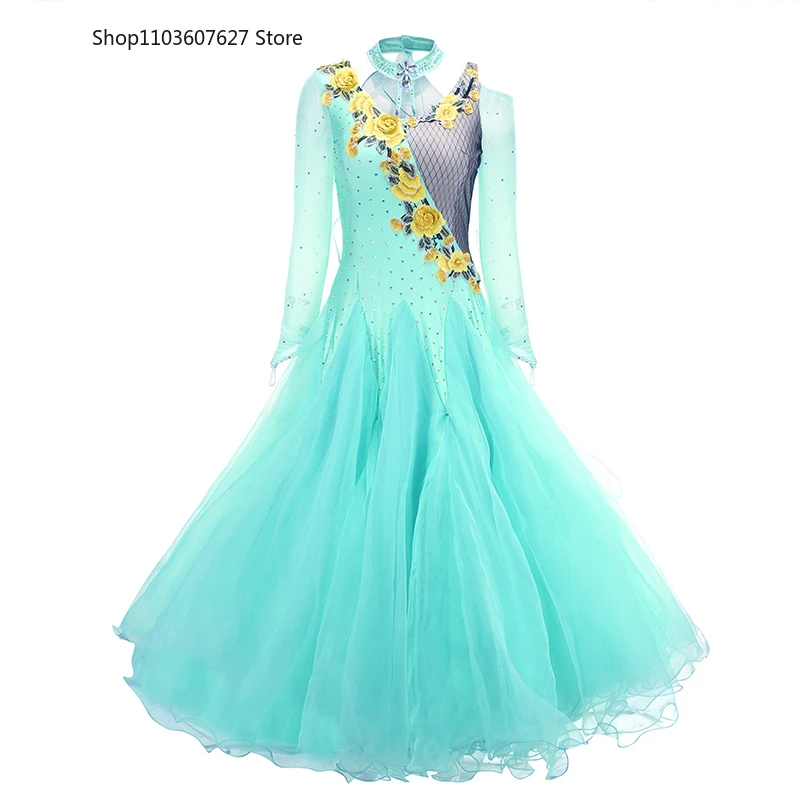 Modern dance competition dress, new ballroom dance, ballroom dance dress, performance dress, waltz dance dress