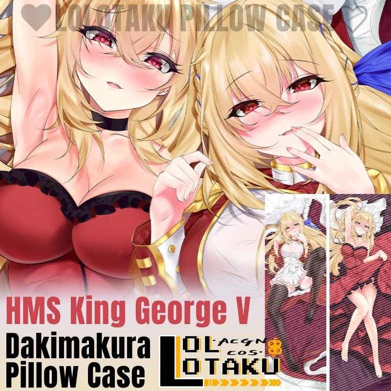 

King George V Dakimakura Azur Lane Pillowcase Double Side Sexy Hugging Full Body Pillow Case Cushion Cover Home Bedding Decor