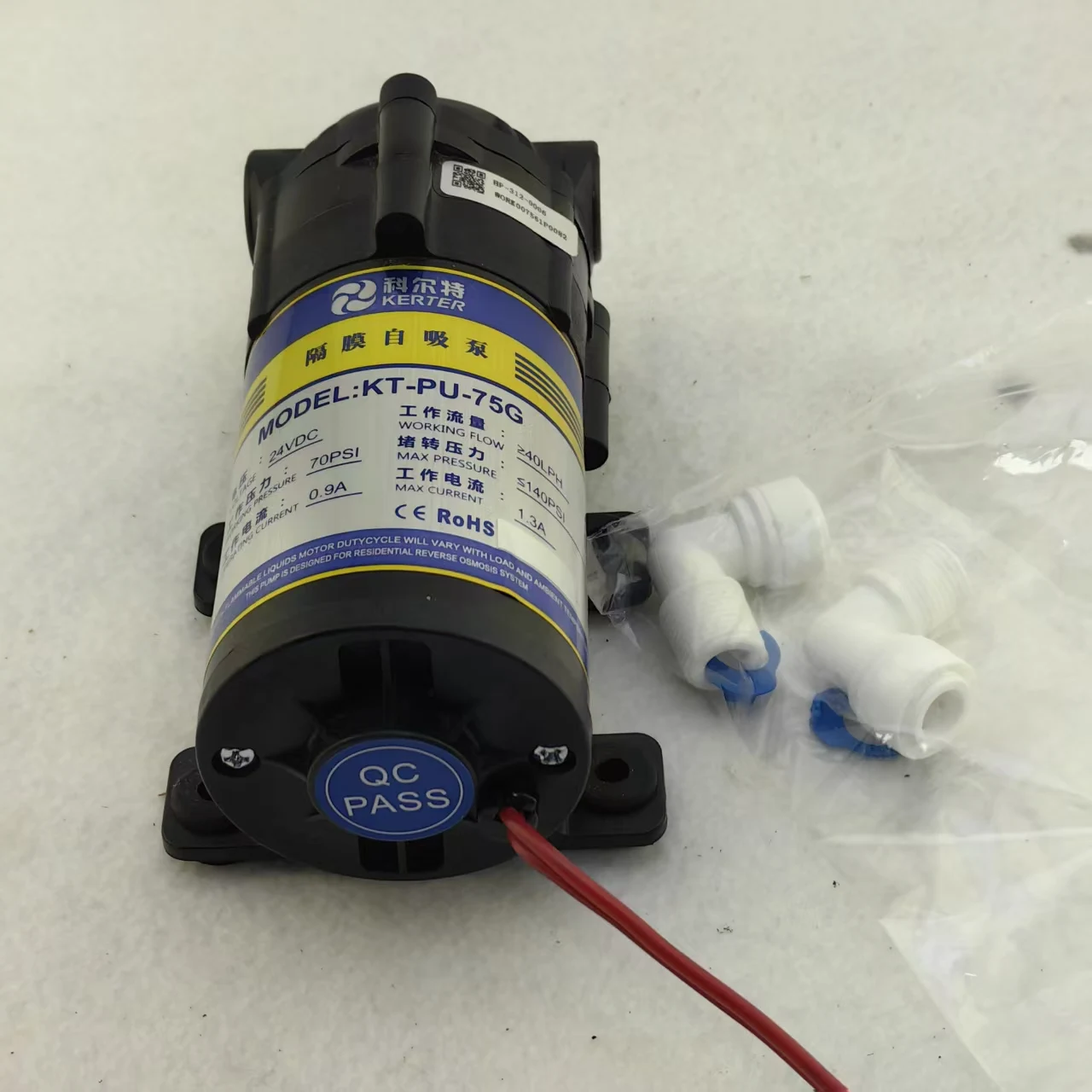 Nuotrilin 75gpd micro Water Filter RO Water Booster Pump Increase Reverse Osmosis System Pressure G3/8 Port